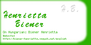 henrietta biener business card